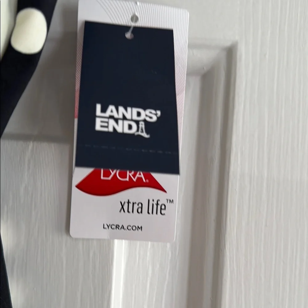 LANDS’ END LYCRA Women's Slender Suit Wrap Bandeau One Piece Swimsuit - Picture 10 of 14